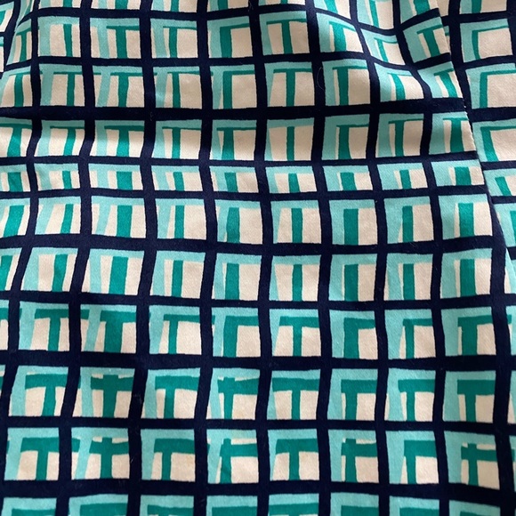 Kate Spade blue green plaid peplum V back Top (12) - Picture 4 of 5